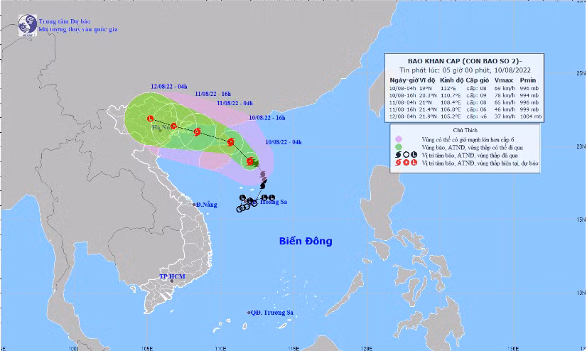Hình ảnh mây vệ tinh cơn bão số 2.