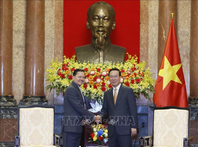 Chủ tịch nước Võ Văn Thưởng tiếp Phó Thủ tướng Chính phủ Hoàng gia Campuchia Neth Savoeun. Ảnh: Thống Nhất/TTXVN Chủ tịch nước Võ Văn Thưởng tiếp Phó Thủ tướng Chính phủ Hoàng gia Campuchia Neth Savoeun. Ảnh: Thống Nhất/TTXVN
