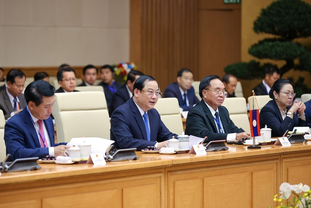 Thủ tướng Phạm Minh Chính và Thủ tướng Lào Sonexay Siphandone cũng đã thống nhất các vấn đề trọng tâm hợp tác năm 2024 - Ảnh: VGP/Nhật Bắc Thủ tướng Phạm Minh Chính và Thủ tướng Lào Sonexay Siphandone cũng đã thống nhất các vấn đề trọng tâm hợp tác năm 2024 - Ảnh: VGP/Nhật Bắc