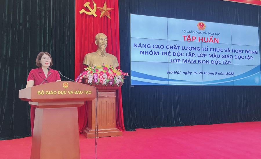 Phó Vụ trưởng Vụ GDMN phát biểu chỉ đạo tại Hội nghị tập huấn Phó Vụ trưởng Vụ GDMN phát biểu chỉ đạo tại Hội nghị tập huấn