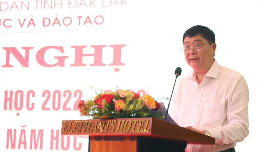 Ông Phạm Đăng Khoa - Giám đốc Sở GD&ĐT phát biểu khai mạc Hội nghị - Ảnh: Thành Tâm.