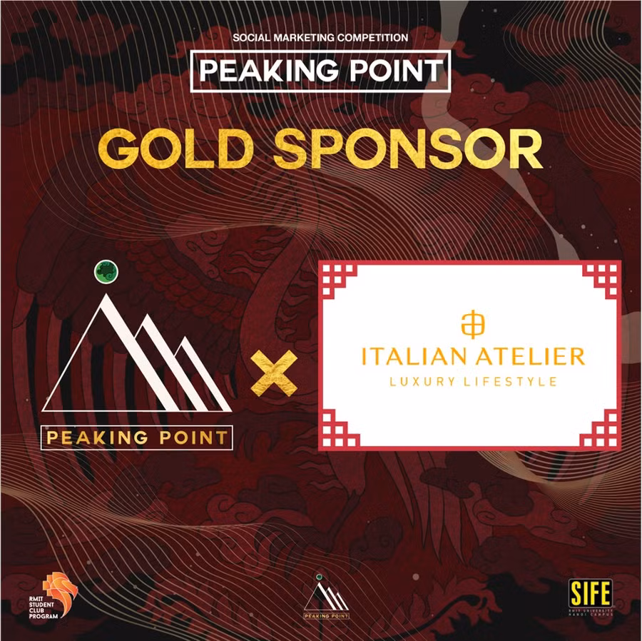 Peaking Point hân hạnh được đồng hành cùng nhà tài trợ Vàng: Italian Atelier