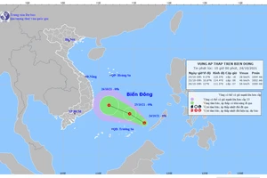 Tin về vùng áp thấp trên Biển Đông. Ảnh: KTTV.