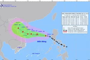 Cảnh báo Bão số 5 tiếp tục mạnh thêm và có thể giật tới cấp 13