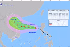 Cảnh báo Bão số 5 tiếp tục mạnh thêm và có thể giật tới cấp 13