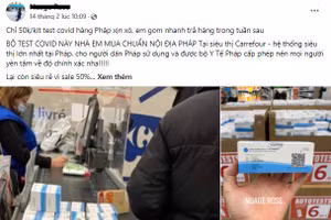 Kit test xét nghiệm Covid-19 bán tràn lan trên mạng xã hội.