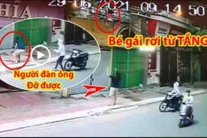 Video: Khoảnh khắc bé gái rơi từ tầng 2 được người đàn ông hứng đỡ ở Nam Định