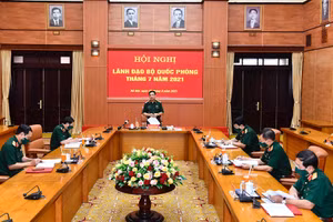 Đại tướng Phan Văn Giang chủ trì Hội nghị lãnh đạo Bộ Quốc phòng. Nguồn: VGP.