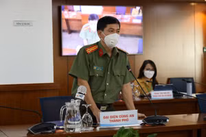 Thượng tá Lê Mạnh Hà, Phó Trưởng phòng Tham mưu Công an TP Hồ Chí Minh. Ảnh: Huyền Mai.
