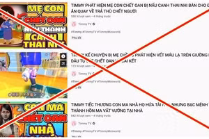 Kênh YouTube Timmy TV từng đăng tải nhiều video có nội dung kinh dị. Ảnh minh họa chụp màn hình.
