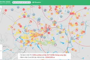 Bản đồ thông tin dịch tễ COVID-19 tỉnh Bắc Giang.