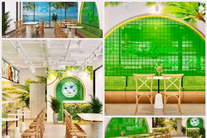 Diện mạo ấn tượng mang phong cách biển đảo của Kem Côn Đảo Dừa Đất tại 55 Lê Anh Xuân, quận 1.