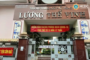 Điểm tiêm trường THPT Lương Thế Vinh. Nguồn: HCDC.