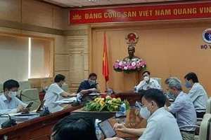 Bộ Y tế họp trực tuyến về công tác phòng chống dịch COVID-19 sáng 12/5. Ảnh: VGP/ Hiền Minh.