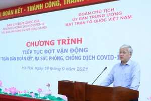 Ông Đỗ Văn Chiến, Bí thư Trung ương Đảng, Chủ tịch Ủy ban Trung ương MTTQ Việt Nam, phát biểu. Ảnh: NLĐ.