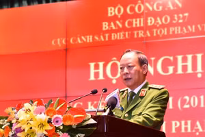 Thượng tướng Lê Quý Vương, Thứ trưởng Bộ Công an phát biểu chỉ đạo tại Hội nghị - Ảnh: Hoàng Giang