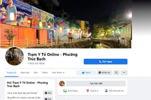 Địa chỉ của trang fanpage Facebook: Trạm Y tế Online - Phường Trúc Bạch. Nguồn: SYT Hà Nội.