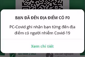 PC-Covid thêm tính năng cảnh báo người dùng tiếp xúc bệnh nhân Covid-19