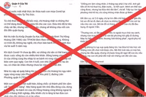 Nội dung thông tin lan truyền sai sự thật. Nguồn: TTBC TP Hồ Chí Minh.