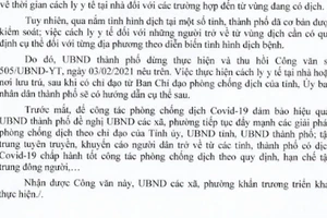 Thu hồi công văn yêu cầu cách ly người từ TPHCM, Bình Dương về quê ăn Tết