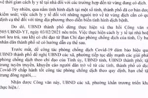 Thu hồi công văn yêu cầu cách ly người từ TPHCM, Bình Dương về quê ăn Tết