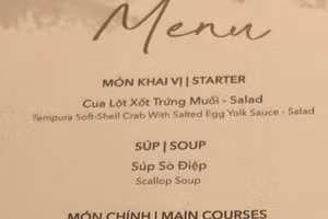 Thực đơn tiệc cưới Công Phượng - Viên Minh.