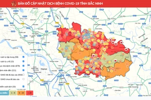 Bắc Ninh ra mắt bản đồ cập nhật tình hình dịch COVID-19