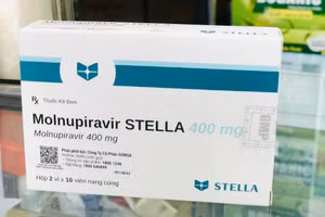 Thuốc kháng virus Molnupiravir được phát miễn phí cho F0 điều trị tại nhà. Ảnh: Internet.