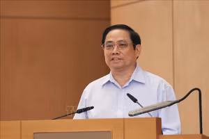 Thủ tướng Phạm Minh Chính phát biểu. Ảnh: Dương Giang/TTXVN.