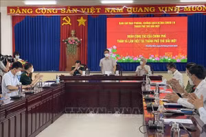 Phó Thủ tướng Chính phủ Vũ Đức Đam làm việc với lãnh đạo tỉnh Bình Dương. Ảnh: TTXVN.