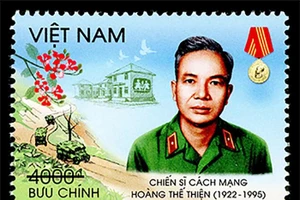 Hình ảnh tem bưu chính " Chiến sĩ cách mạng Hoàng Thế Thiện". Ảnh: Bộ TT&TT.