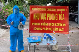 Khu vực phong tỏa của khu tái định cư A11C (gần Nhà văn hóa Diên Hồng), TP Tuy Hòa. Ảnh minh họa: Khánh Diêu.