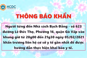 Chống dịch Covid-19: HCDC tìm người đến Nhà sách Bạch Đằng