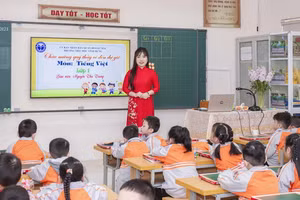 Tiết dạy môn Tiếng Việt của cô Nguyễn Thu Trang - Giáo viên trường Tiểu học Vĩnh Hưng.