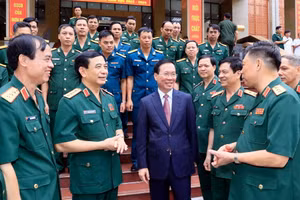 Chủ tịch nước Võ Văn Thưởng dự Lễ Khai giảng tại Học viện Quốc phòng. Ảnh: TTXVN