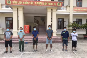 6 đối tượng tại cơ quan công an - Ảnh CA Ninh Bình.