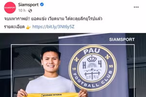 Cổ động viên Thái Lan bình luận sôi nổi khi Siam Sport đưa tin Quang Hải ra mắt Pau FC.