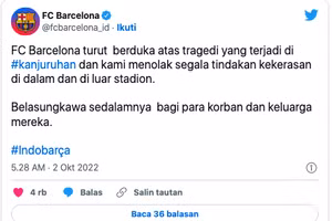 Barca chia buồn vụ giẫm đạp trên SVĐ Indonesia, giải Liga 1 hoãn vô thời hạn 