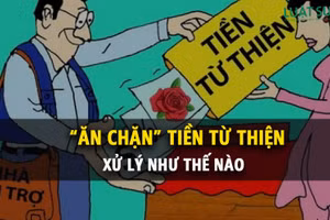 Ăn chặn tiền từ thiện (hình minh hoạ). 