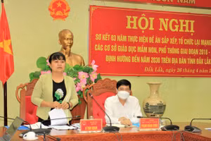 Phó Chủ tịch UBND tỉnh Đắk Lắk H" Yim Kđoh phát biểu khai mạc Hội nghị.