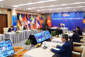 Một phiên họp trực tuyến của Asean + 3 