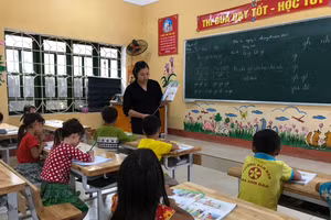 Giờ lên lớp của cô trò Trường TH&THCS số 2 Hồng Ca, huyện Trấn Yên, tỉnh Yên Bái