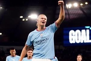 Haaland trở lại tập luyện cùng Man City hậu chấn thương.