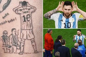 Hàng trăm fan hâm mộ đổ xô đi xăm hình Messi.