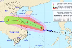 Theo dự báo, cơn bão số 5 sẽ đổ bộ và ảnh hưởng trực tiếp từ tỉnh Quảng Bình đến Quảng Ngãi trong 36h tới.