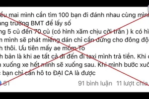 Đăng tin giả để câu 'like'.