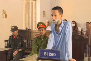 Bị cáo Đỗ Quang Mạnh tại phiên toà (ảnh: SĐ).