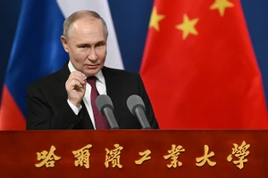 Tổng thống Nga Vladimir Putin có bài phát biểu tại Cáp Nhĩ Tân, tỉnh Hắc Long Giang, Trung Quốc, ngày 16/5/2024.