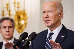 Tổng thống Mỹ Joe Biden phát biểu về các cuộc tấn công khủng bố ở Israel tại Nhà Trắng, ngày 7/10/2023