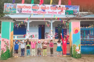 Trẻ em Trường mẫu giáo xã Trà Giác, huyện Bắc Trà My, tỉnh Quảng Nam. 